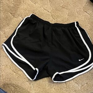 Nike Women's Black and White Athletic Shorts